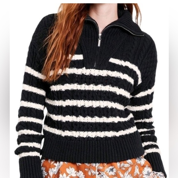 La Ligne Mock Turtleneck Cable Knit Sweater - Picture 9 of 9